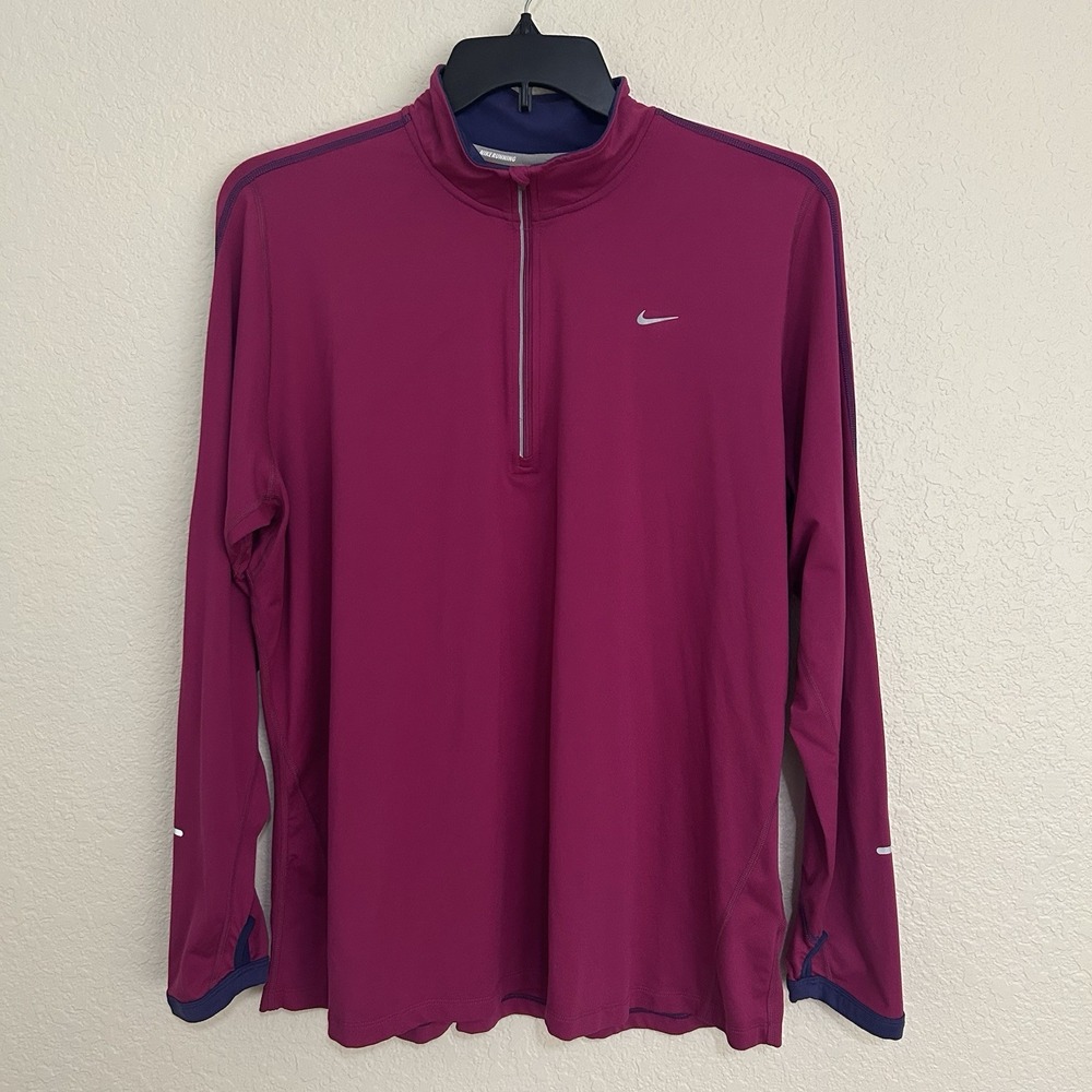 Nike Dri-FIT Element Pullover Womens 2X Plus Pink 1/4 Zip Running Top Reflective - Picture 2 of 9